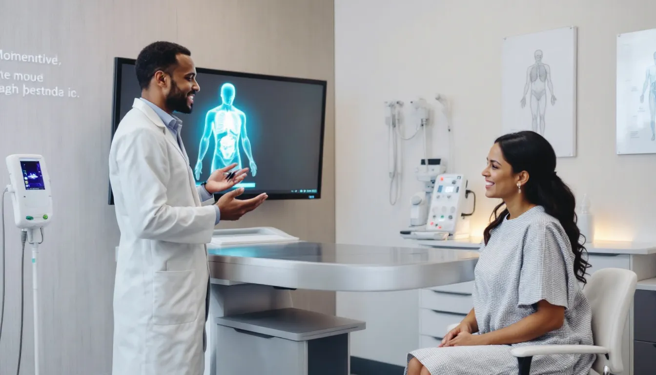 Preparazione all'addominoplastica e valutazione medica.