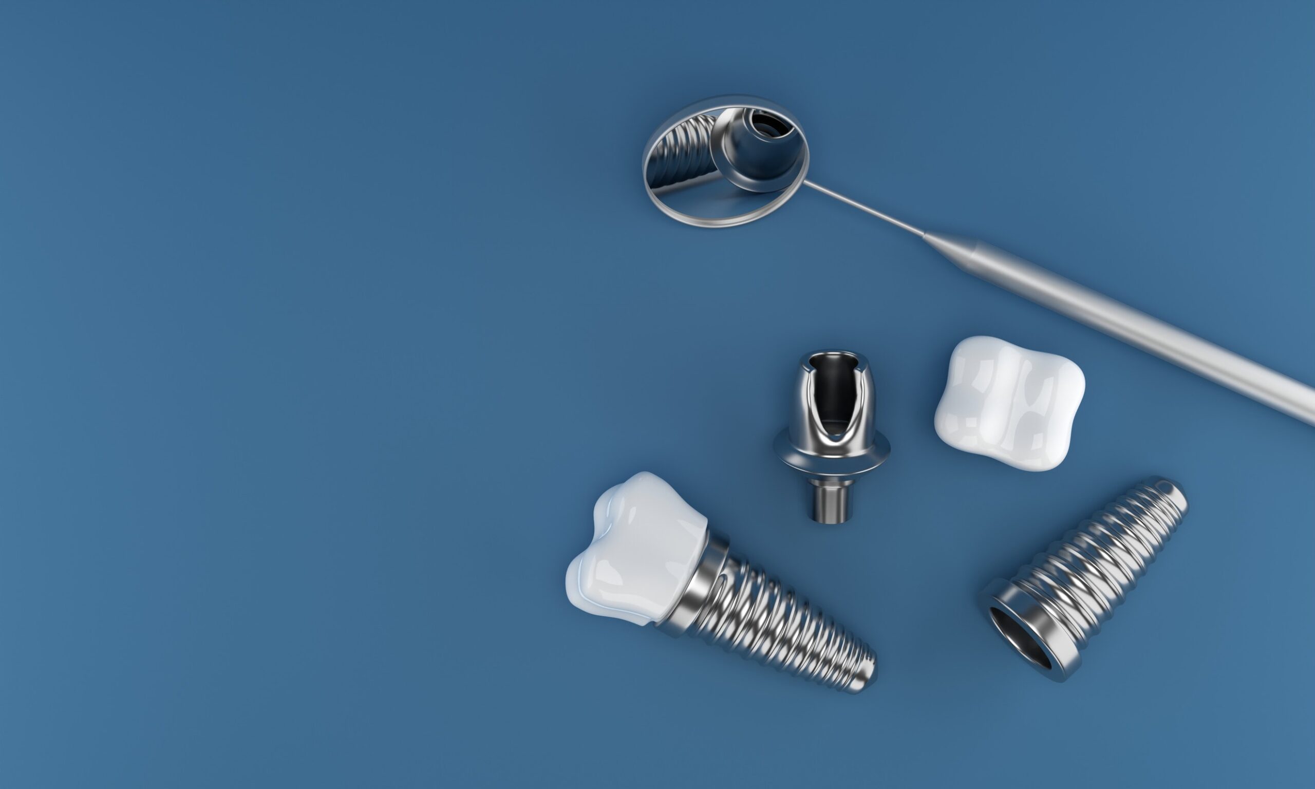 Immagine che mostra i materiali utilizzati per gli impianti dentali.