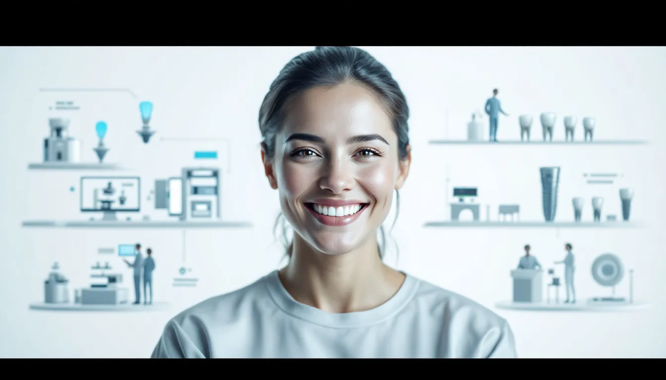 Un paziente sorridente con impianti dentali a carico immediato, mostrando i benefici estetici.