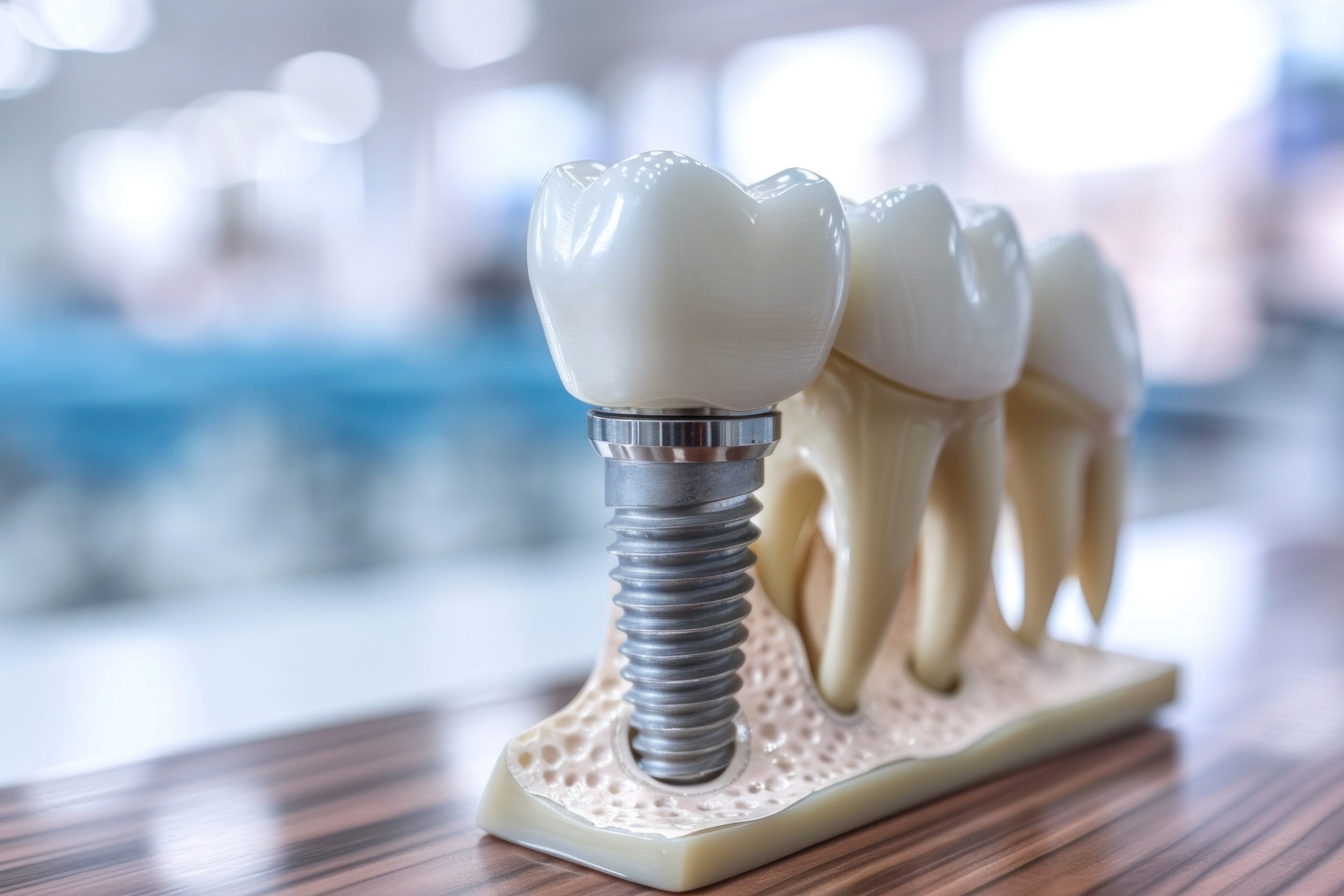 Manutenzione degli impianti dentali al titanio.