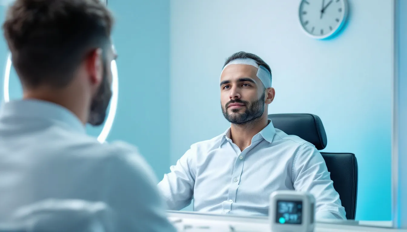 Valutazione medica dopo 3 mesi dal trapianto di capelli.